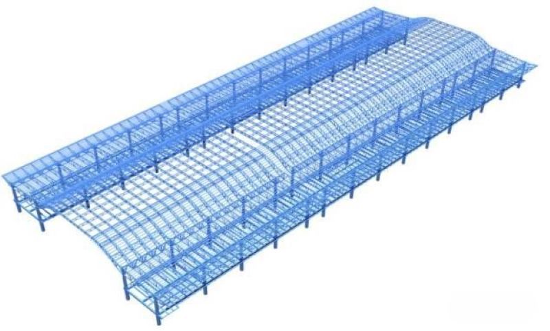 1 three dimensional effect diagram central station steel structure